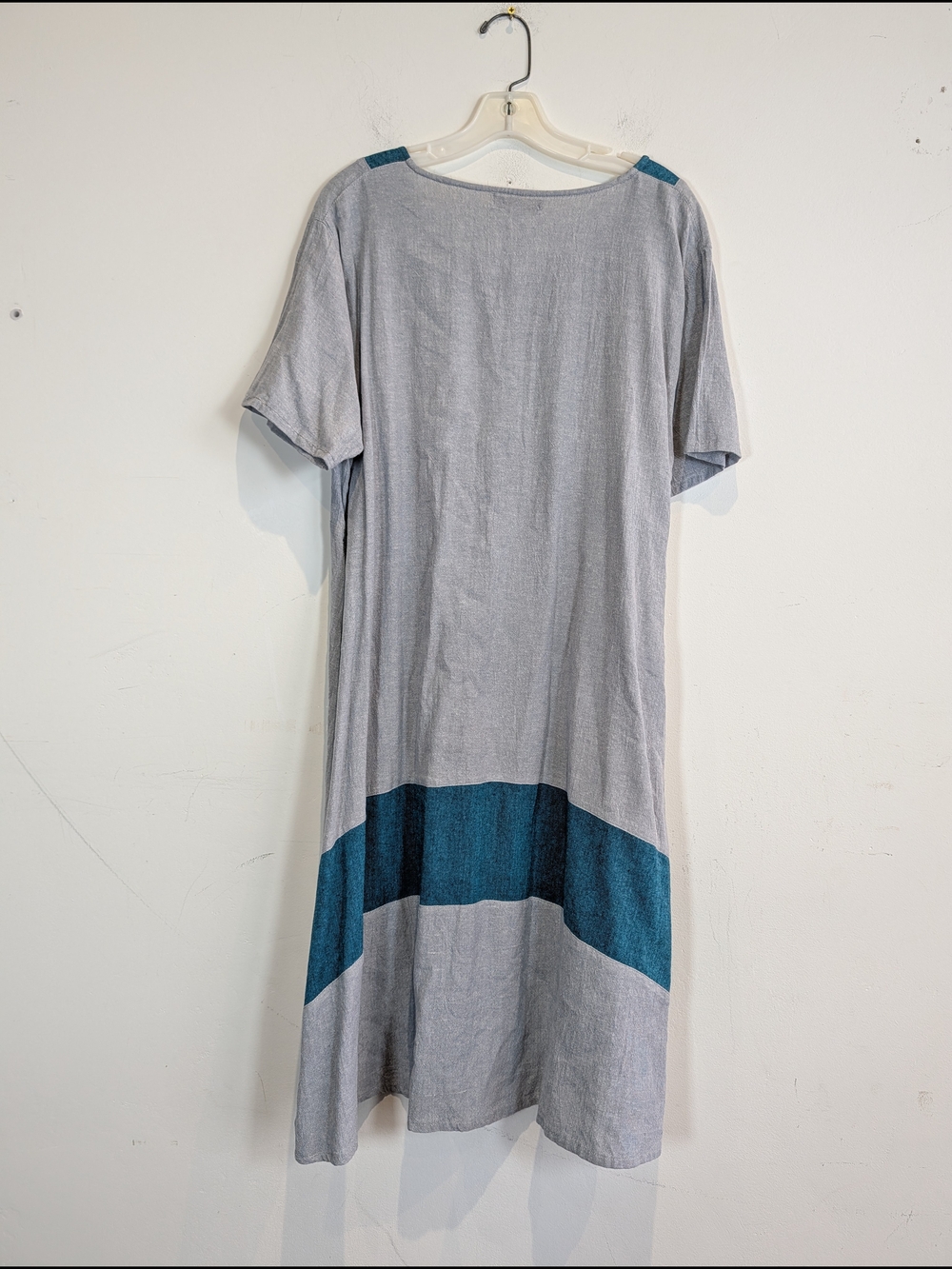 Dragonfly Teal & Light Gray Colorblock Tunic Dress, Size XL - Picture 4 of 4